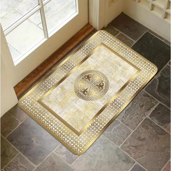 Czarno-ZłOty WzóR Marmuru Mata Pod Drzwi Dywanik Welcome Salon Sypialnia PrzedpokóJ Mata Pod Drzwi AntypośLizgowa Mata PodłOgowa Mata Pod Stopy Do Sofy Mata Kuchenna 30X50Cm Beige-image