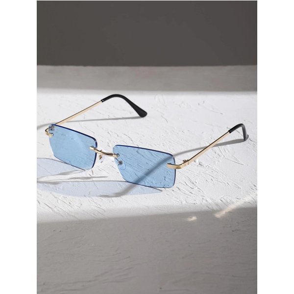 Nuevas Gafas De Sol MetáLicas Cuadradas Sin Montura Unisex Para Fiesta En La Playa Al Aire Libre Moda Tendencia ProteccióN UV-image