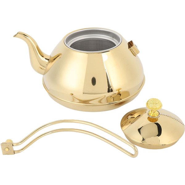 Tetera De Acero Inoxidable Dorada De 1.5L Hervidor Para Preparar Té Con Colador Para Restaurante Y Hogar L(For 6.5-9Kg) Beige-image