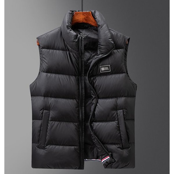 Kamizelka Puchowa MęSka Jesienno-Zimowa Nowa Outdoorowa CiepłA Kamizelka 90 BiałY Puch Kaczy Odzież Wierzchnia Kamizelka 3XL Black-image