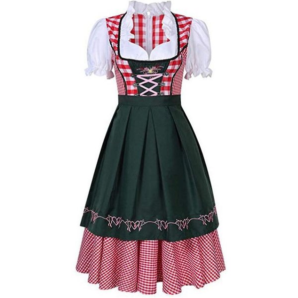 Niemiecka Bawarska Sukienka Dirndl Kostium Na Oktoberfest Kostiumowa PokojóWka Piwa S Ciemno Zielony Kolor-image
