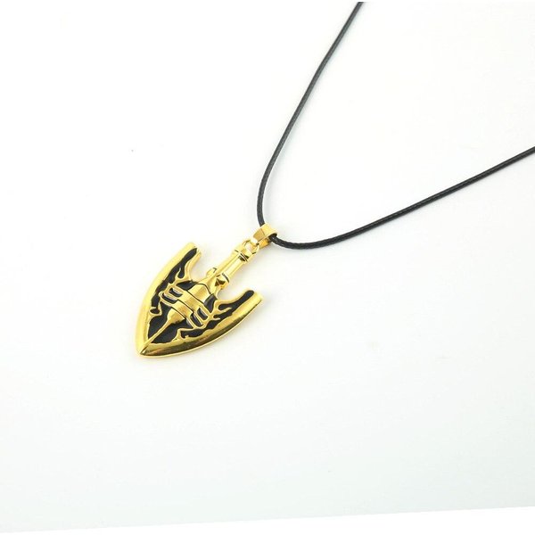 Anime Jojos Bizarre Adventure Naszyjnik Kujo Jotaro Wisiorek Ze StrzałKą Choker łAńCuszek Naszyjniki Urok Prezenty BiżUteria ObrożE Beige-image