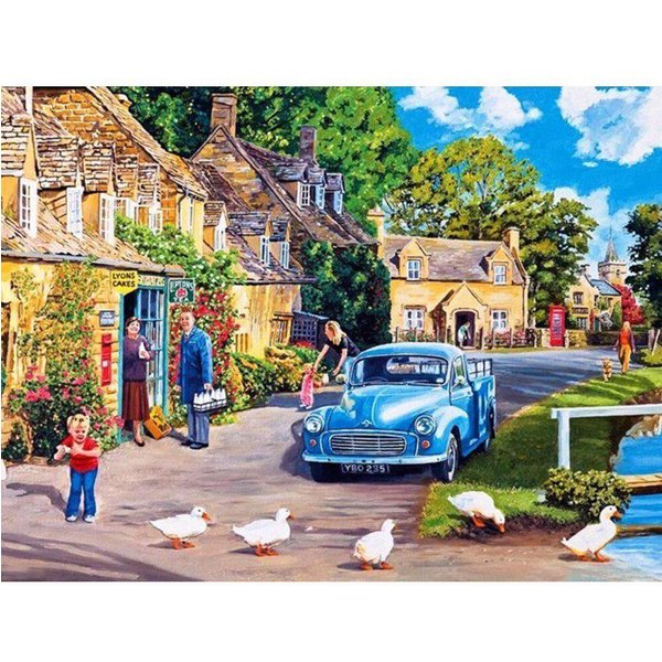 Pintura De Diamante Coche Pato Taladro Redondo Completo Mosaico 3D Punto De Cruz Bordado De Diamantes 20X30CM-image