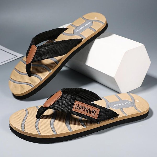 Chanclas De Verano Zapatillas Hombre Antideslizantes Exterior Casual Ligeras Sandalias De Playa Zapatillas De Casa Estudiantes Diapositivas Pantuflas Hombre 44 Black-image