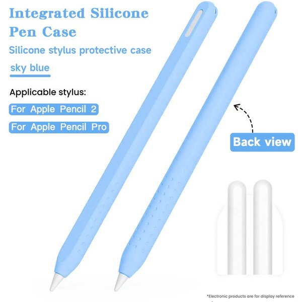 Dobrej JakośCi Silikonowe Etui Na Rysik KreskóWkowe Dla Apple Pencil 2 Generacji Pro AntypośLizgowe Etui Na Rysik Tabletowy Jednokolorowe Pokrowiec Odporny Na Upadek-image