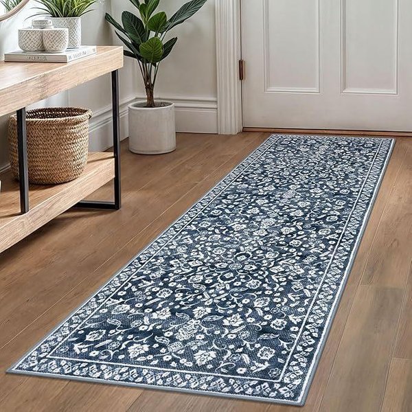 Bohemian Kwiatowy Dywanik Do Korytarza, Zmywalna Mata WejśCiowa AntypośLizgowa, Retro Dywanik Do Kuchni Na Korytarz, WystróJ Domu W Stylu Wiejskim 40X120Cm 16X47Inch-image