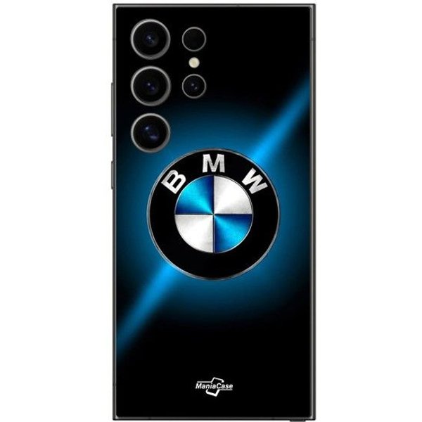 Etui Samsung Galaxy S25 Ultra Bmw Logo Czarno-Niebieskie BłYszcząCe Maniacase-image