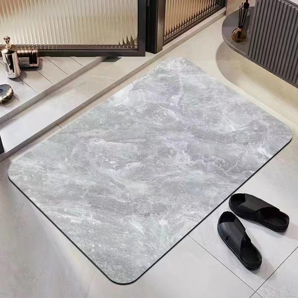 Alfombra Suave De Diatomita De Color SóLido Para Piso Alfombra Absorbente Para BañO Inodoro Alfombra Antideslizante Alfombra Para Puerta De Entrada Alfombra Para Puerta 40*60CM-image