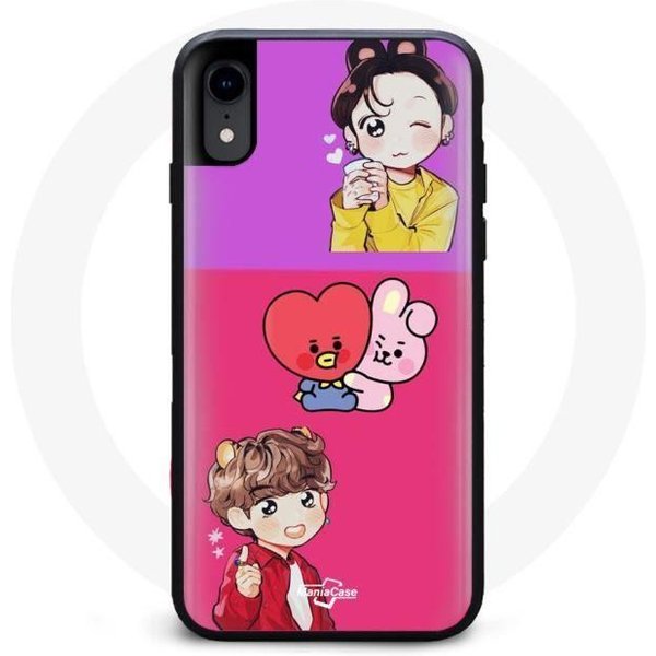 Funda Para Iphone XS BTS BT21 Cooky Y Tata Bangtan V Y Jungkook Fanart-image
