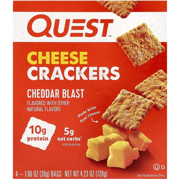 Quest Nutrition, Galletas De Queso, Cheddar Blast, 4 Paquetes, 1.06 Oz (30 G) Cada-image