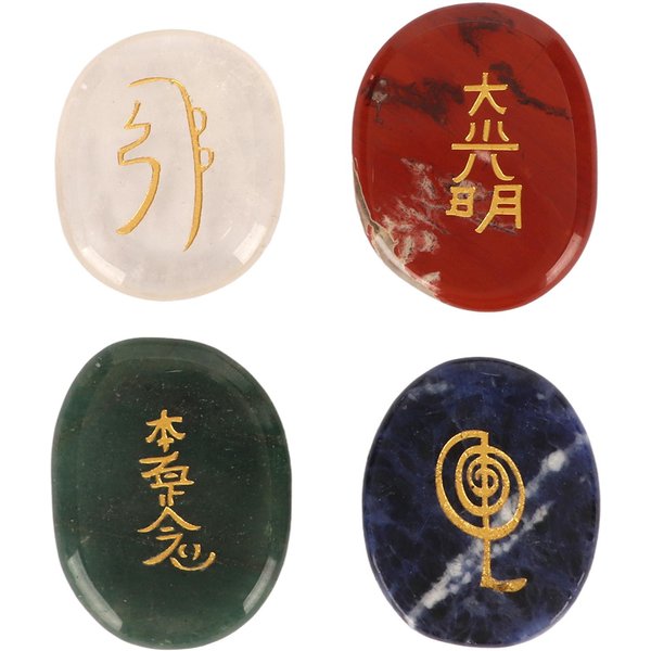 4 Piezas De Piedras De Equilibrio Reiki Pulidas Finamente TamañO Palma Planas Circulares Cristales Curativos Reiki Para-image