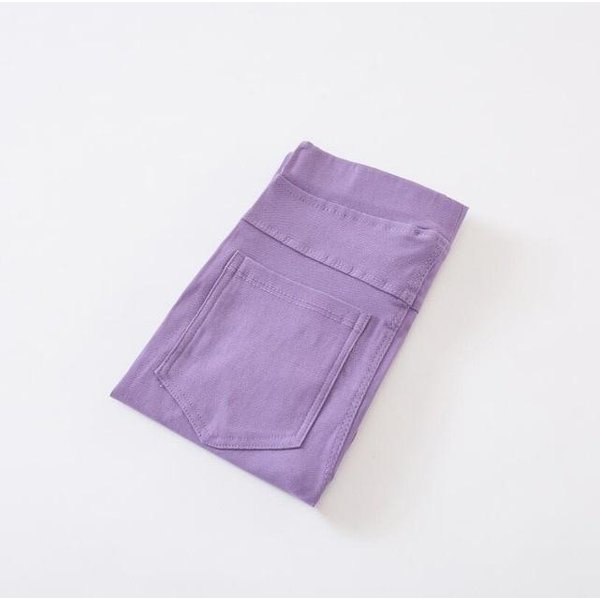 Primavera Verano NiñOs NiñAs Leggings NiñOs EláStico Casual Pantalones De Tubo Ajustados Ropa 2-11 AñOs 8-9 Years PúRpura-image