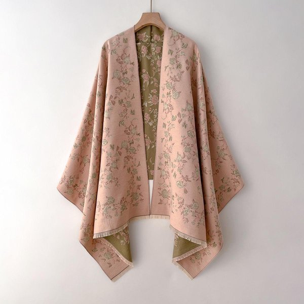 Bufanda Pashmina Jacquard De Lujo A Doble Cara Cachemir Suave CáLida Flecos Chal Pashmina Manta A Prueba De FríO Y Viento De Invierno Gray-image