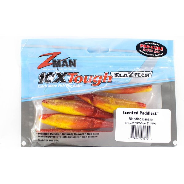WiosłO Zapachowe Zman Soft Lure Z 5 Cali, 5 Sztuk W Opakowaniu Bleeding Banana (5704)-image