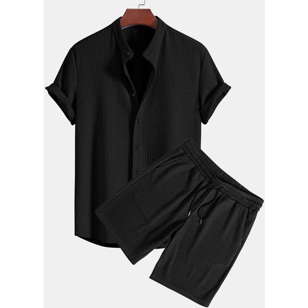 Letni Zestaw MęSki MęSki Zestaw Sportowy Letni StróJ MęSki T-Shirt MęSki Zestawy MęSkie Odzież MęSka W Zestawach MęSkich MęSki Letni Garnitur L Black-image