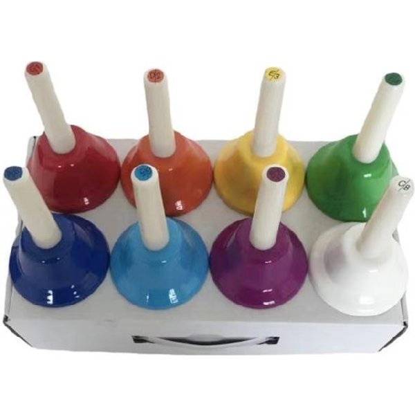 Juego De Campanas De Mano De 8 Notas Campanas Musicales Para Coro De Iglesia, Boda, Fiesta Familiar L-image