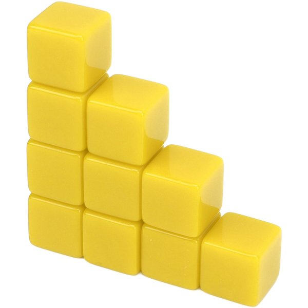 Juego De 30 Dados De 16 Mm Dados Blancos De Seis Caras Escribibles Cubos Juego Para EnseñAnza De MatemáTicas EducacióN Amarillo-image