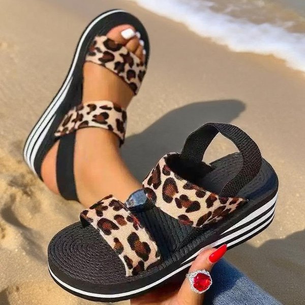 Proste Modne Modne SandałY Damskie Na Koturnie Z Grubą Podeszwą, Wygodne Lekkie Kapcie Indoor, Codzienne Buty PlażOwe, Buty Damskie 37 BrąZowy-image