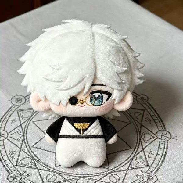 MuñEco De Peluche De Anime Atelier Of Witch Hat Qifrey 10Cm Suave Relleno Lindo Moda Colgante Mochila Bolsa Colgante Adorno DecoracióN Regalo White-image