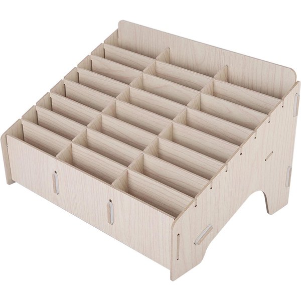 Caja De Almacenamiento De Madera Con MúLtiples Compartimentos Para La GestióN De TeléFonos MóViles Caja De Almacenamiento Para Escritorio Limpio Para TeléFonos MóViles-image