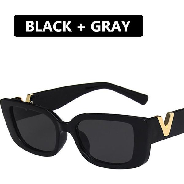 Vintage ProstokąTne Okulary PrzeciwsłOneczne Damskie Projektant MałA Oprawka Okulary PrzeciwsłOneczne Damskie Klasyczne Kwadratowe Okulary Ochrona UV400 Oculos De Sol As Shown In The Figu-image