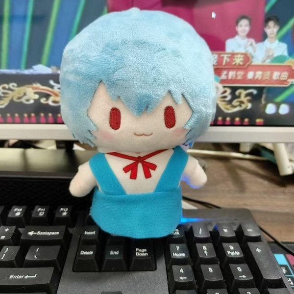 Anime JaponéS Rei Ayanami Shinji Ikari VersióN Q Postura De Pie MuñEco De Peluche Bolso De Hombro Adorno Colgante Regalo De CumpleañOs Para Amigo-image