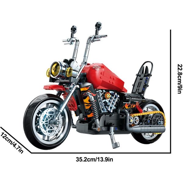 Nowe Klocki DIY Motocykl Zestawy Techniczne Moc Klocki 1:8 Model Motocykla Prezenty Urodzinowe Dla ChłOpcóW Dzieci Dzieci DorosłYch-image