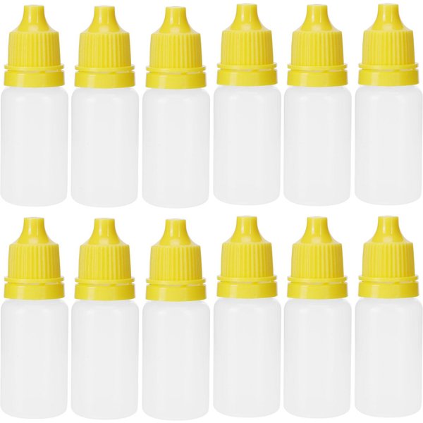 50 Botellas VacíAs De 5 Ml Con Gotero, Exprimibles, Para LíQuidos Oculares, Con Tapas, Color Rojo Amarillo-image