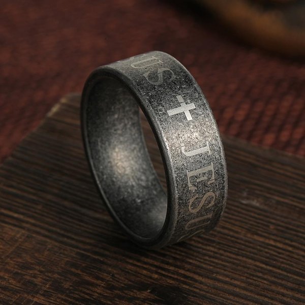 Anillos Vintage De Acero Inoxidable Para Hombre Con VersíCulo BíBlico JesúS Cruz Para Hombre Anillo Religioso De Cruz Cristiana Hombre JoyeríA Amuleto 12-image