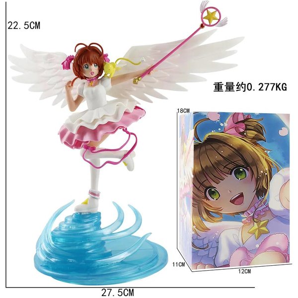 Figura Anime Card Captor Kinomoto Sakura Figura Juguete Regalo ColeccióN Figura De AccióN 23CM PVC Sakura Card Chapter Colecciona Regalos W145675Ww-With Box-image
