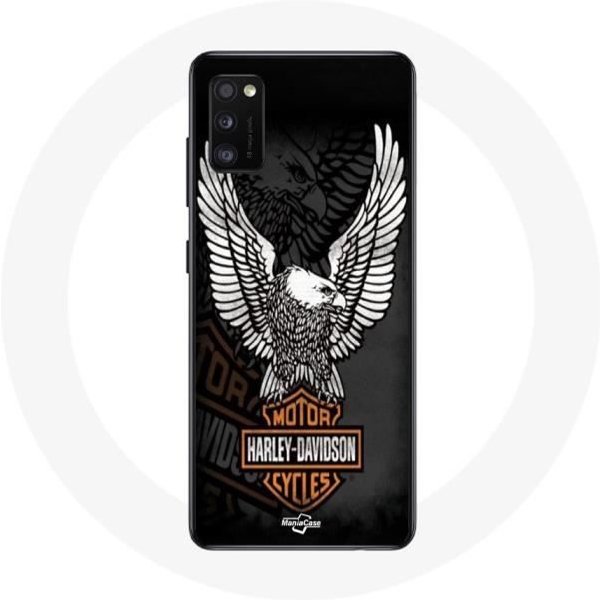 Funda - Harley Davidson - Galaxy A41 - Negra - Logo ÁGuila - RíGida-image