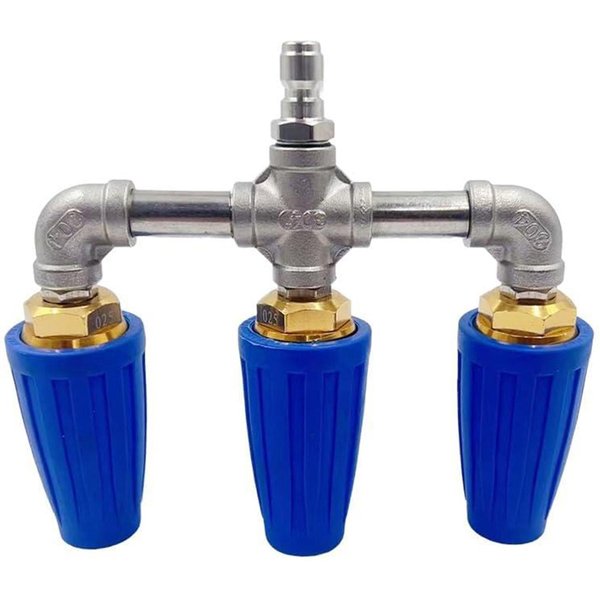 Dysza Turbo PotróJna 4000PSI Obrotowa O 360 Stopni Dysza Turbo Do Myjki CiśNieniowej Z SzybkozłąCzką 1/4 Calową Do Samochodu-image