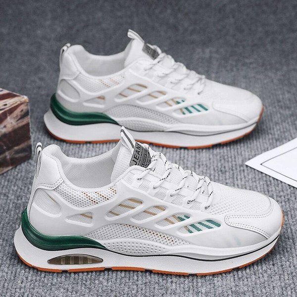 Zapatos De Hombre De Primavera Malla Transpirables Y Ligeros Zapatos Blancos Para Hombre Moda Trendy Para Exteriores Combinados Con Zapatos Deportivos Simples Para Hombre 44 Gray-image
