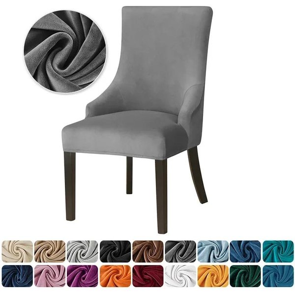 Fundas De Terciopelo Suave Para Sillas De Comedor EláSticas Protectores De Silla Fundas Para Sillones De Respaldo Alto Y Brazos Inclinados Para Sala De Estar, Cocina, Hogar-image
