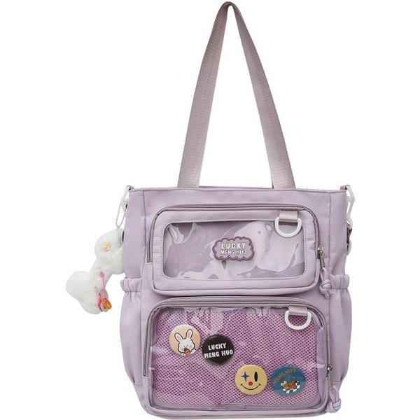 Torba Ita Torba Z Przezroczystym Okienkiem Torba Na Ramię Anime Do Ekspozycji Torebka Na Ramię Tutoring Bag Fioletowy-image