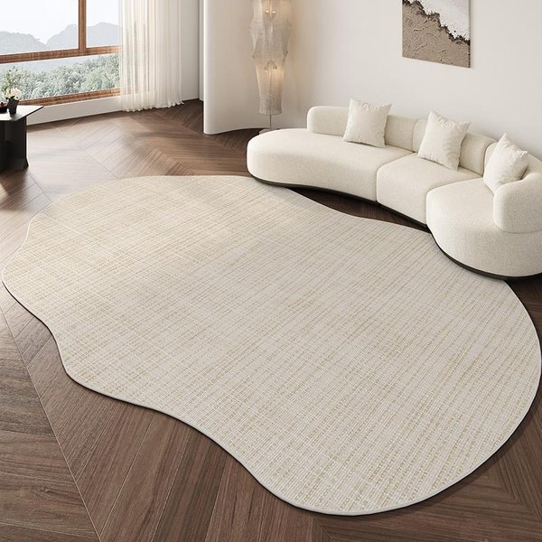 Styl Wabi-Sabi Dekoracja Salonu Dywan Domowy Zmywalny Pluszowy KształTny Dywan Minimalistyczne Dywany Do Sypialni Puszysty MięKki Dywanik PrzyłóżKowy 80X120Cm-image