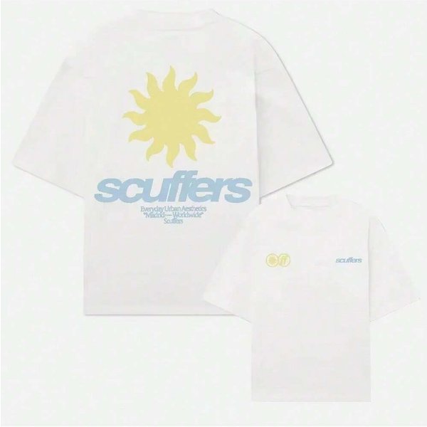 2025 Calle EspañOla Marca Impresa Unisex Unisex Vacaciones De Surf Camiseta Casual Marca Scuffers Calle Manga Corta Top L Varios Colores-image
