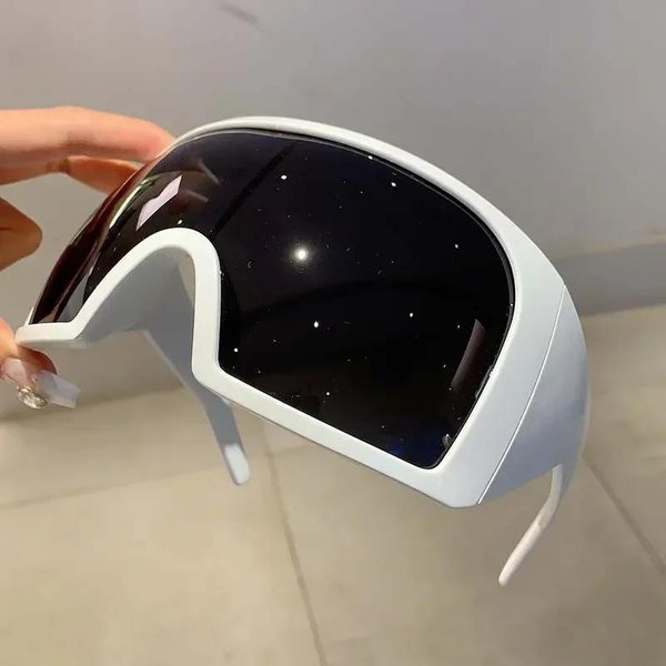 Gafas Deportivas De DiseñAdor De Moda Kammpt Gafas De Esquí Futuristas Oversize Nuevas Wraparound Espejo Circular Monobloque Gafas De Sol Exteriores Without Case-image