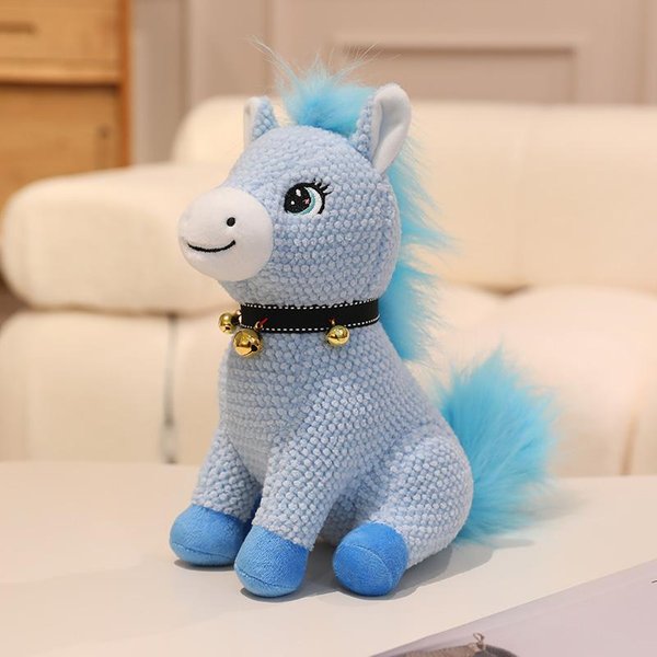 22/30CM Kawaii SiedząCy Koń Pluszowa Zabawka ŚLiczny DzwoniąCy Kucyk Zabawka Wypchana MięKka Lalka ZwierzęCa Dekoracja Pokoju 22Cm-image