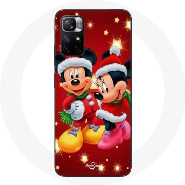 Coque Maniacase Pour Redmi Note 11 5G Mickey Mouse Et Minnie Mouse Le Jour De NoëL Negro-image
