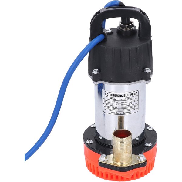 Bomba Sumergible De 24 V Cc, 220 W, 8 M De Altura, Gran Caudal, Cc, Solar, Para Pozos Profundos, Para Granjas Y Ranchos.-image