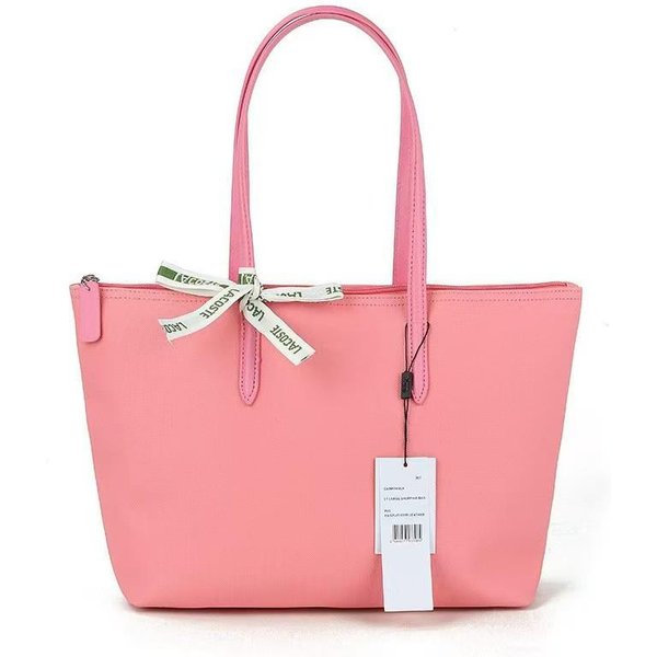 Bolso De Cocodrilo Bolso De Mano Grande Para Mujer Gran Capacidad Color SóLido Bolso De Hombro Tendencia De Moda Bolso Tote Para El DíA A DíA Pink-image