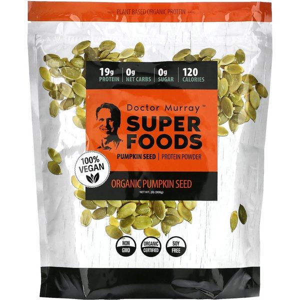 Dr. Murray's, Superalimentos, ProteíNa De Semilla De Calabaza OrgáNica En Polvo, 2 Lb (908 Gramos)-image