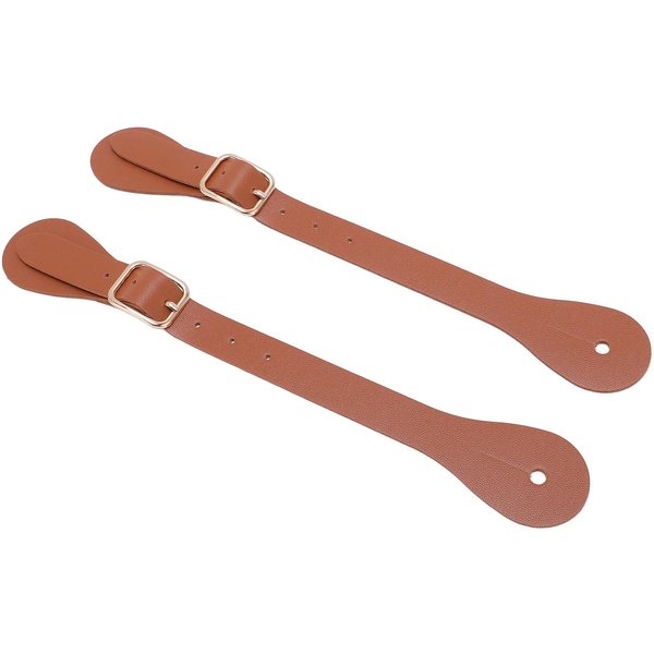 Par De Correas De Espuelas De Cuero SintéTico Longitud Ajustable 22Cm De Largo Soporte Para Espuelas De Vaquero Occidental Para Negro-image