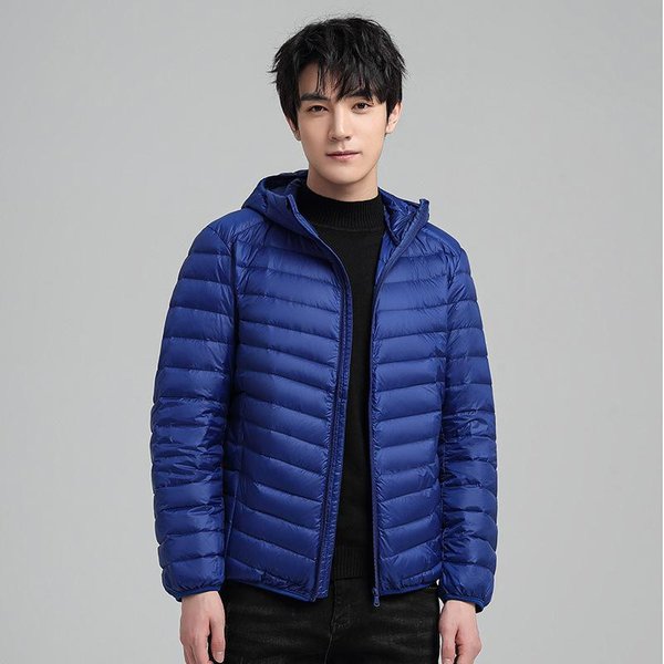Nueva Chaqueta Ligera De PlumóN Para Hombre Corta Con Capucha OtoñO E Invierno Nueva Moda Chaqueta Con Cuello Alto 3XL-image