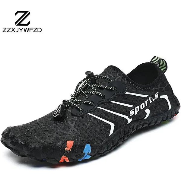 Nowe Buty Barefoot Unisex MęSkie Outdoorowe PlażOwe Wodne Sporty Pod PrąD Aqua Shoes Damskie SiłOwnia Sport Bieganie Fitness Trampki Rozmiar 35-47 45 Black-image