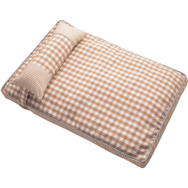 Sofá Cama Para Perro Removible Lavable 4 Estaciones Universal CóModo Suave A Cuadros Cama Para Gato Para Suministros Para Mascotas S(For 2-4Kg) Caqui-image