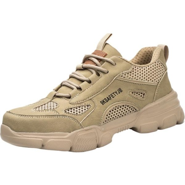 Zapatos De Seguridad Ligeros Antiaplastastamiento Y AntipenetracióN Para Hombre, Transpirables De Malla Grande Con Puntera De Acero, Zapatos De Seguro Laboral 44-image