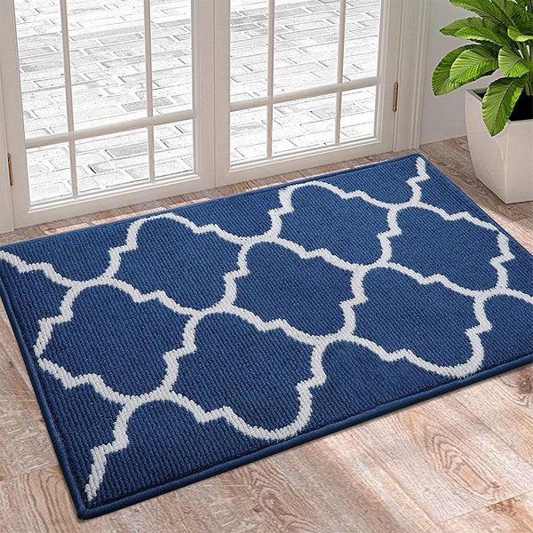 Felpudo De Polipropileno Para Entrada, Alfombra Marroquí Para El Hogar, Sala De Estar, Cocina, Alfombra Antideslizante 50X80 Gray-image