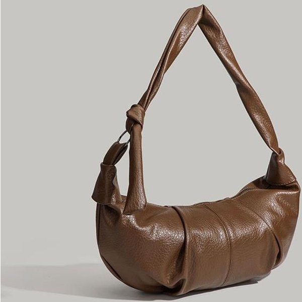Bolso Dumpling Arrugado Retro Casual VersáTil DiseñO Nicho Bolso De Mano Bolso De Hombro Black-image